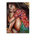 Trademark Fine Art Cherie Roe Dirksen 'Girl in Thought' Canvas Art, 18x24 ALI12472-C1824GG